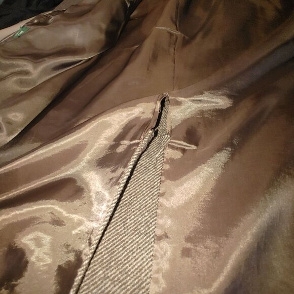 Lauren Ralph Lauren Brown Wool Blend Overcoat With Button Front Lined Interior - Picture 12 of 16